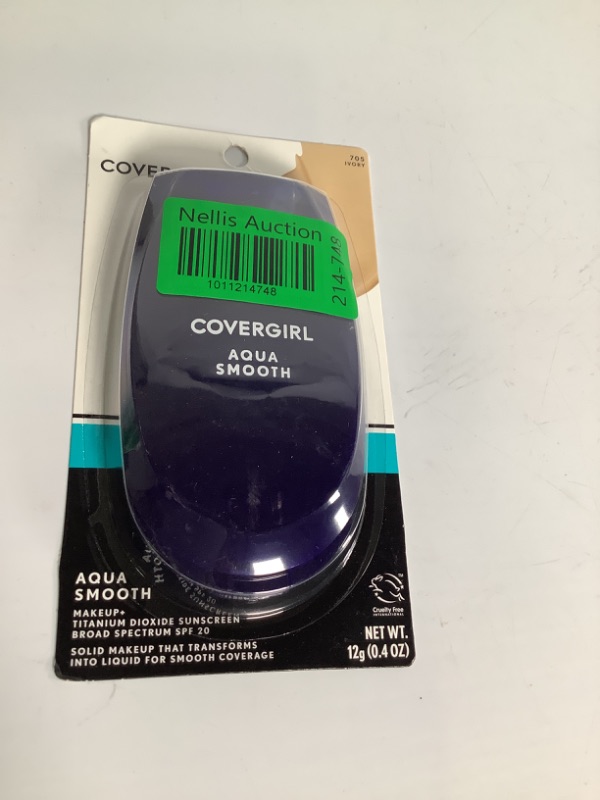 Photo 3 of COVERGIRL AQUA SMOOTH 705 IVORY MAKEUP TITANIUM DIOXIDE SUNSCREEN NEW 