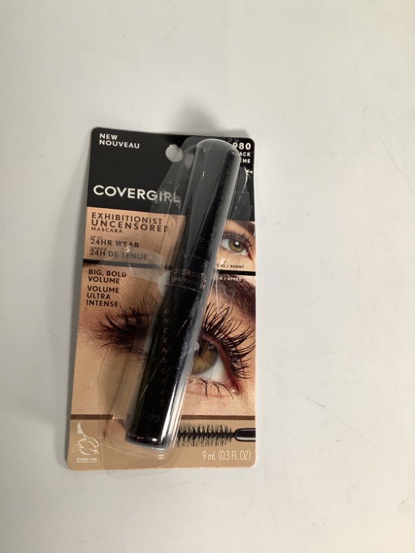 Photo 2 of COVERGIRL Exhibitionist Uncensored Mascara for Volume and Length, Extreme Black, 0.3 Fl Oz Uncensored Extreme Black 1 piece Mascara NEW