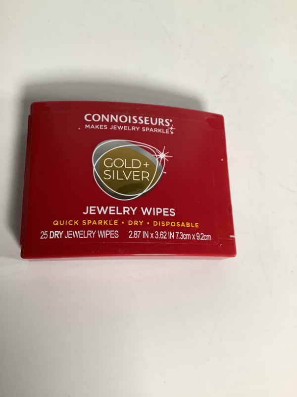 Photo 3 of CONNOISSEURS MAKES JEWERLY SPARKLE GOLD PLUS SILVER JEWELRY WIPES QUICK SPARKLE DRY, DISPOSABLE 25 DRY JEWELRY WIPES 2.87 INCHES X 3.62 INCHES NEW 