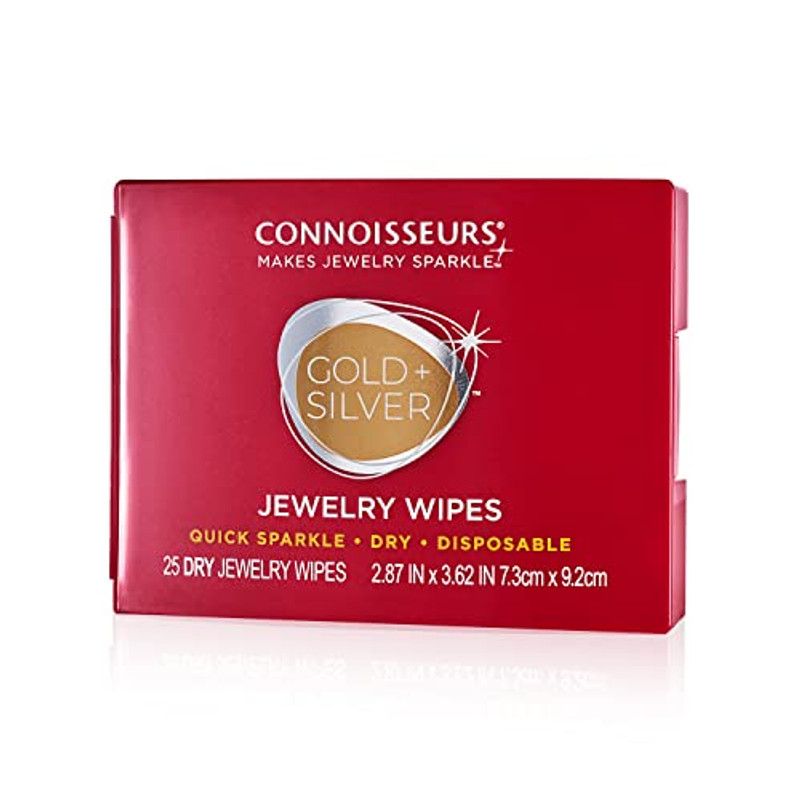 Photo 1 of CONNOISSEURS MAKES JEWERLY SPARKLE GOLD PLUS SILVER JEWELRY WIPES QUICK SPARKLE DRY, DISPOSABLE 25 DRY JEWELRY WIPES 2.87 INCHES X 3.62 INCHES NEW 