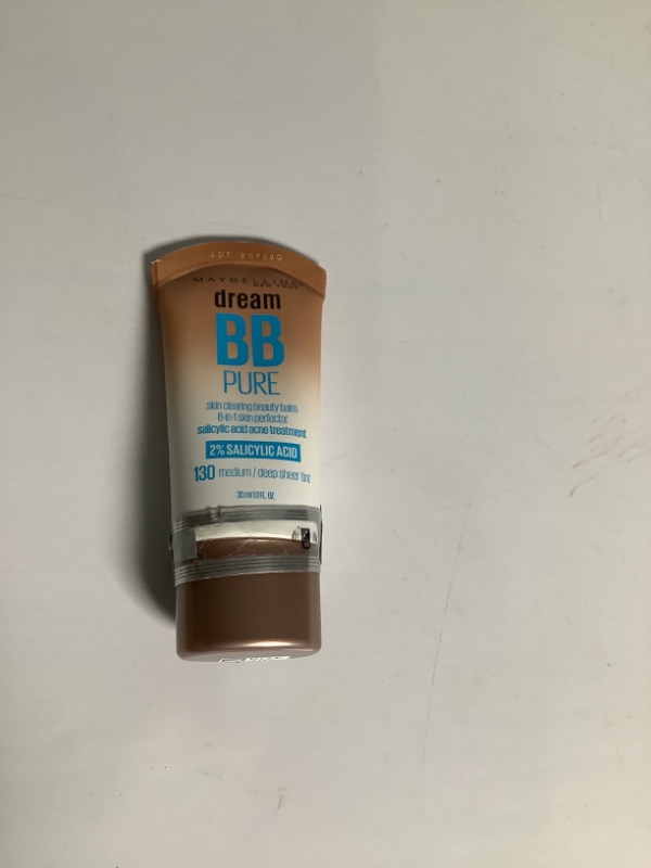 Photo 2 of Maybelline Dream Pure Skin Clearing BB Cream, 8-in-1 Skin Perfecting Beauty Balm With 2% Salicylic Acid, Sheer Tint Coverage, Oil-Free, Medium/Deep,130 MEDIUM/DEEP 1 piece new