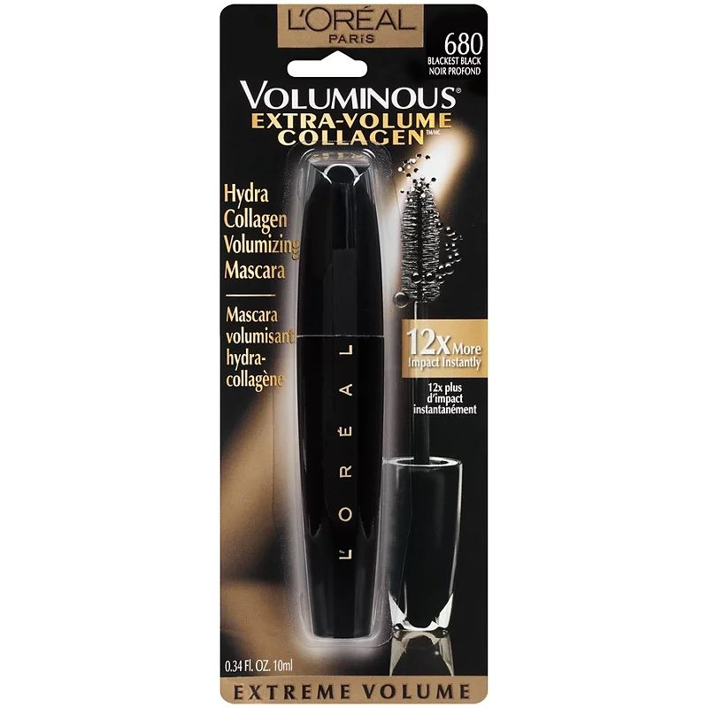 Photo 1 of L'Oréal Paris Voluminous Extra Volume Collagen Washable Mascara, Blackest Black, 0.34 fl. oz. NEW