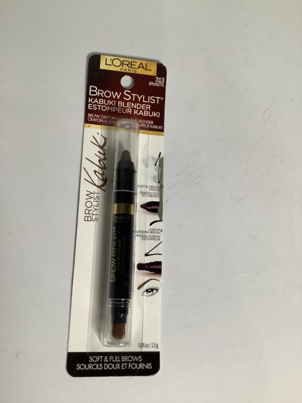 Photo 2 of L'Oréal Paris Brow Stylist Kabuki Blender Brow Crayon, Brunette, 0.05 oz. NEW 