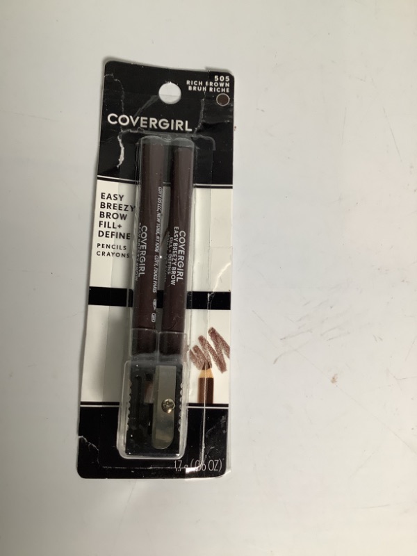 Photo 1 of 505 RICH BROWN COVERGIRL EASY BREEZY BROW FILL PLUS DEFINE PENCILS CRAYON NEW