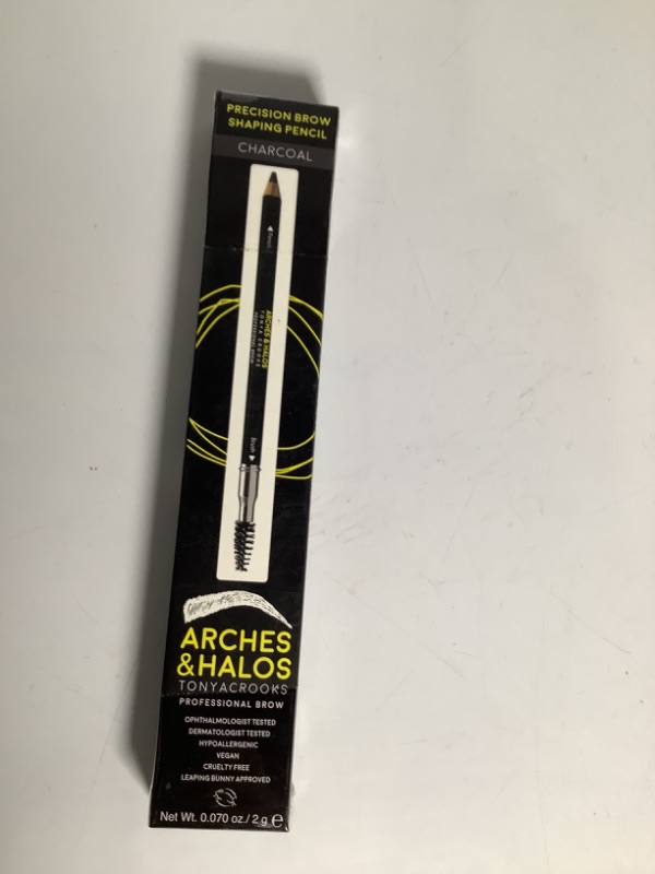Photo 2 of Arches & Halos Precision Brow Shaping Pencil - Double Sided Eyebrow Filler and Spolia Brush - Creamy Texture for Shaping and Defining With Ease - Vegan, Cruelty Free - CHARCOAL - 0.070 oz Charcoal 0.07 Ounce (Pack of 1)
