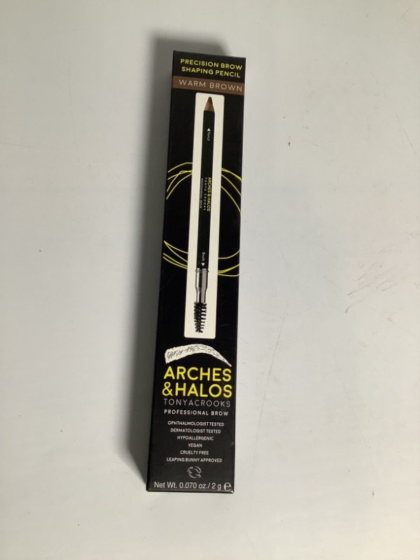 Photo 2 of Arches & Halos Precision Brow Shaping Pencil - Dual Ended Wood Pencil - Buildable, Pigmented, Precise Brow Color - Vegan and Cruelty Free Makeup - WARM BROWN- 0.070 oz Auburn 0.07 Ounce (Pack of 1) NEW