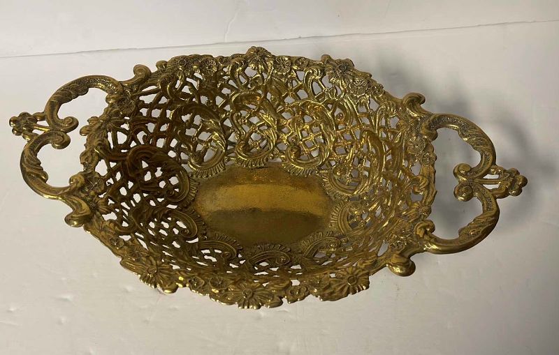 Photo 2 of VINTAGE/ ANTIQUE ITALIAN FILIGREE BRASS BASKETS