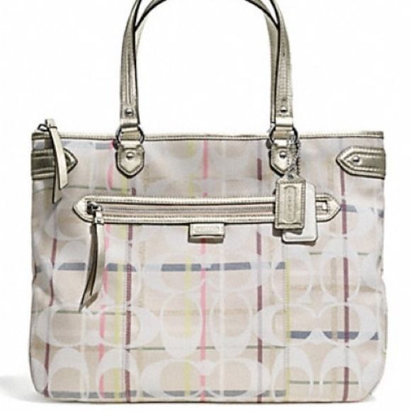 Photo 1 of COACH DAISY SIGNATURE TATTERSALL EMMA TOTE / PURSE