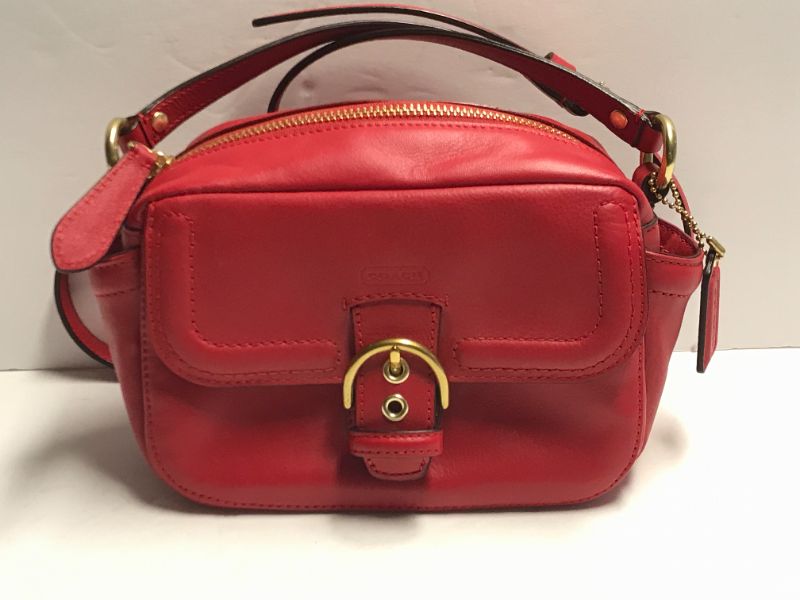 Photo 1 of RED COACH CAMERA BAG EXCELLENT CONDITION