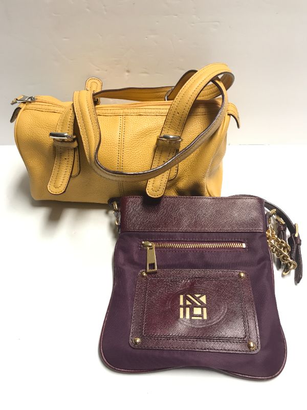 Photo 1 of KATE LANDRY CROSS BODY BAG PLUM COLOR &
TIGNANELLO BUTTERSCOTCH LEATHER BAG