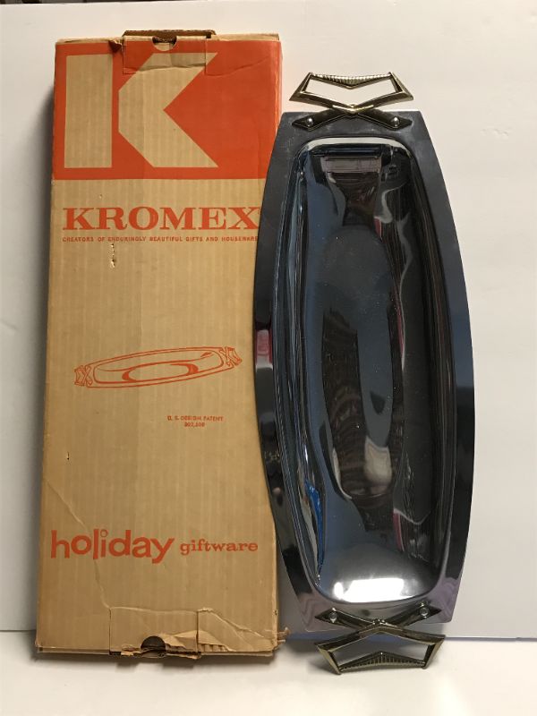 Photo 1 of VINTAGE MCM KROMEX HOLIDAY GIFTWARE SERVING TRAY NOS