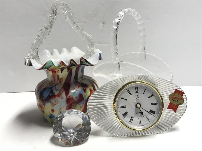 Photo 1 of ANNA HÜTTE BLEIKRISTALL LEAD CRYSTAL DESK CLOCK WEST GERMANY & OTHER CRYSTAL ITEMS