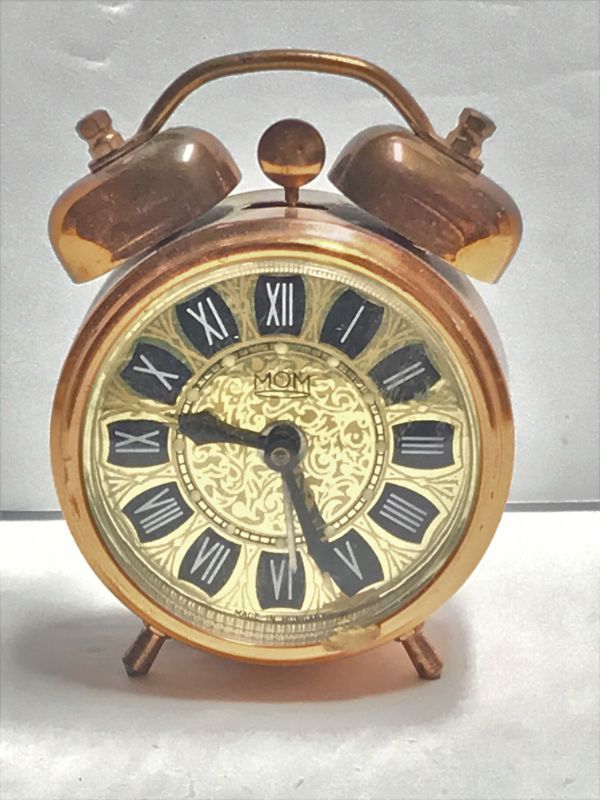 Photo 1 of MOM VINTAGE COPPER TWIN BELL ALARM CLOCK
MADE IN HUNGARY