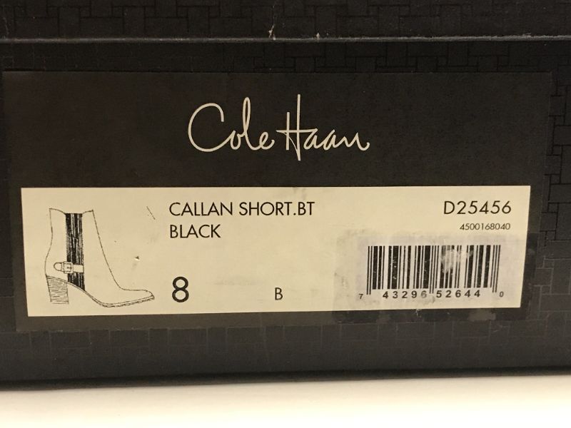 Photo 5 of COLE HAAN CALLAN SHOT BLACK BOOTS SIZE 8
USED CONDITION IN BOX WITH DUST COVER