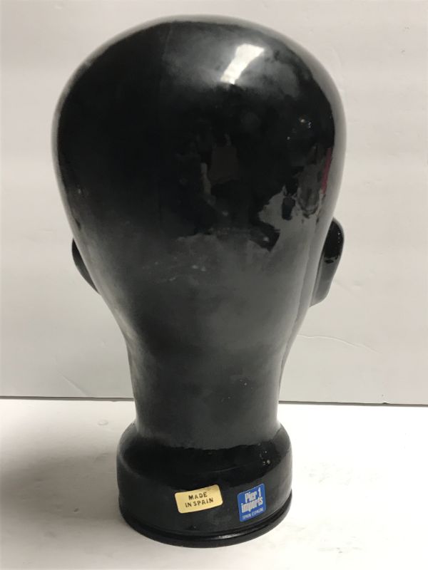 Photo 3 of PIER 1 SPAIN BLACK ART GLASS MANNEQUIN HEAD DISPLAY H-11”