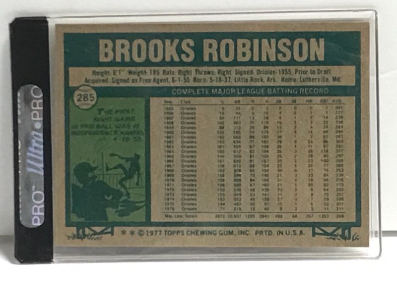 Photo 2 of 1977 TOPPS #285 BROOKS ROBINSON