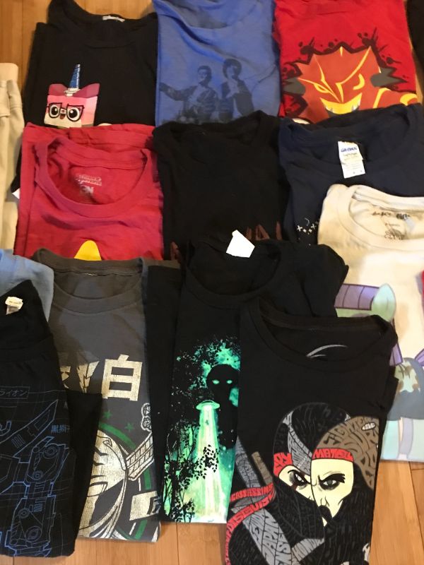 Photo 4 of LOOT CRATE & HOT TOPIC T-SHIRTS AND SOME PANTS LARGE LOT SIZE M