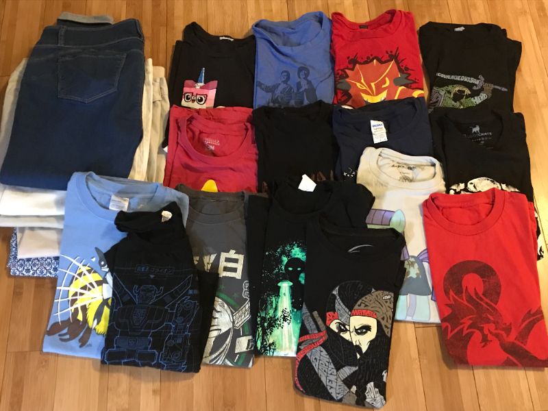 Photo 1 of LOOT CRATE & HOT TOPIC T-SHIRTS AND SOME PANTS LARGE LOT SIZE M