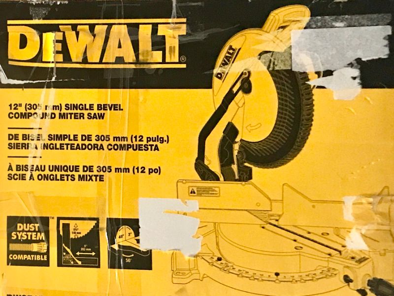 Photo 1 of DEWALT 12” SINGLE BEVEL COMPOUND MITER SAW