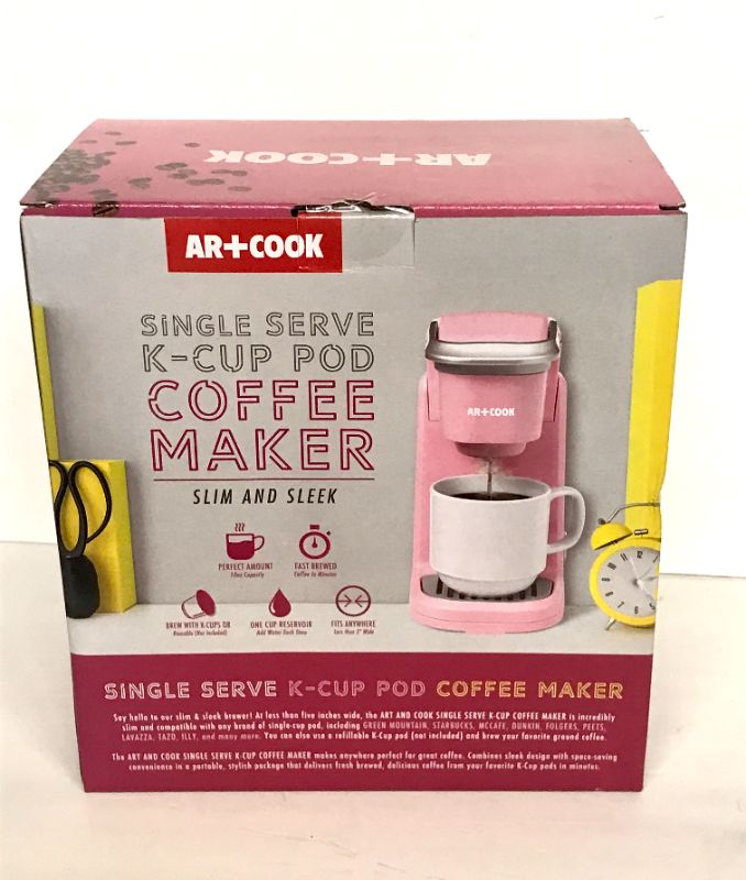 Photo 2 of ART + COOK SINGLE SERVE K-CUP COFFEE MAKER 10oz - PINK