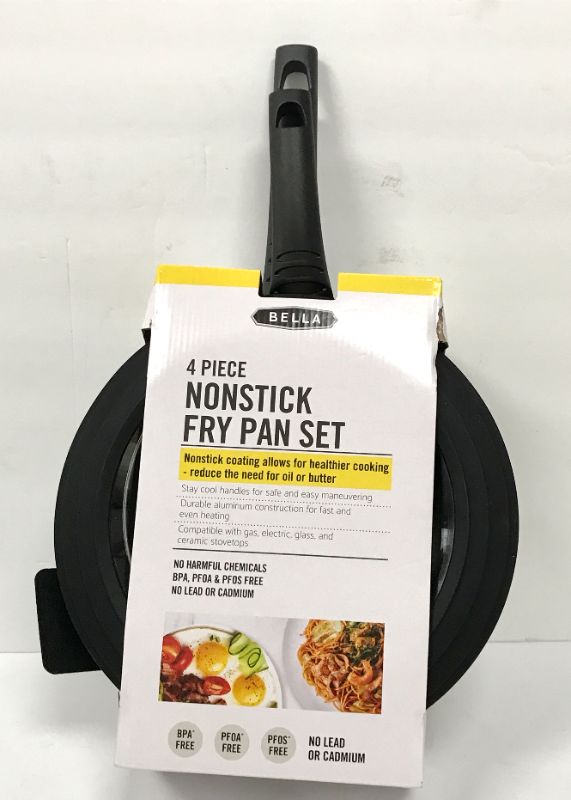 Photo 2 of NEW BELLA 4 PIECE NONSTICK FRY PAN SET