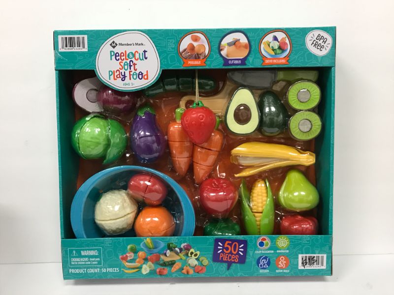 Photo 2 of NIB CHILDREN’S PEAL AND CUT SOFT PLAY FOOD & WHEELBARROW