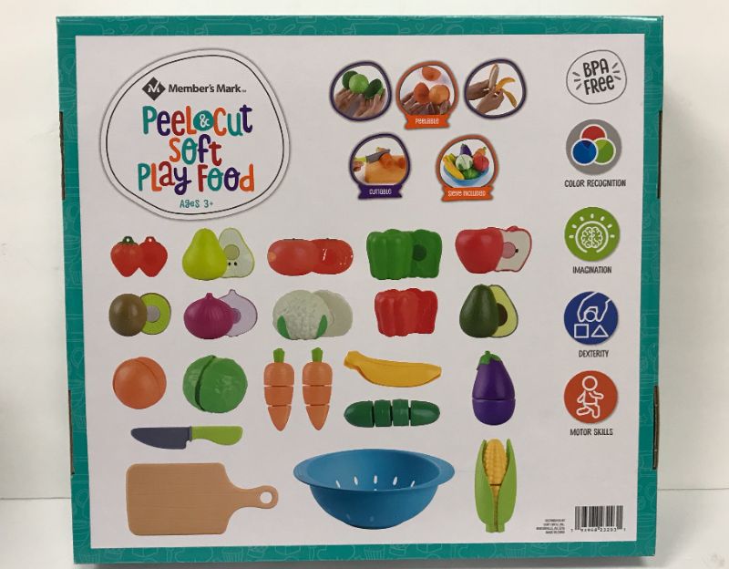 Photo 3 of NIB CHILDREN’S PEAL AND CUT SOFT PLAY FOOD & WHEELBARROW