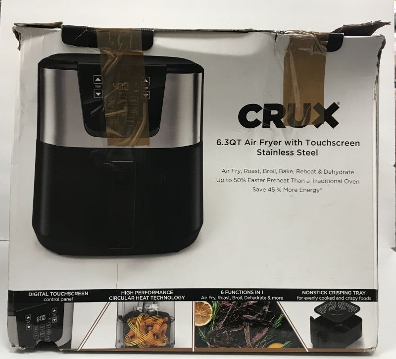 Photo 2 of CRUX 6.3QT AIR FRYER WITH TOUCHSCREEN STAINLESS STEEL