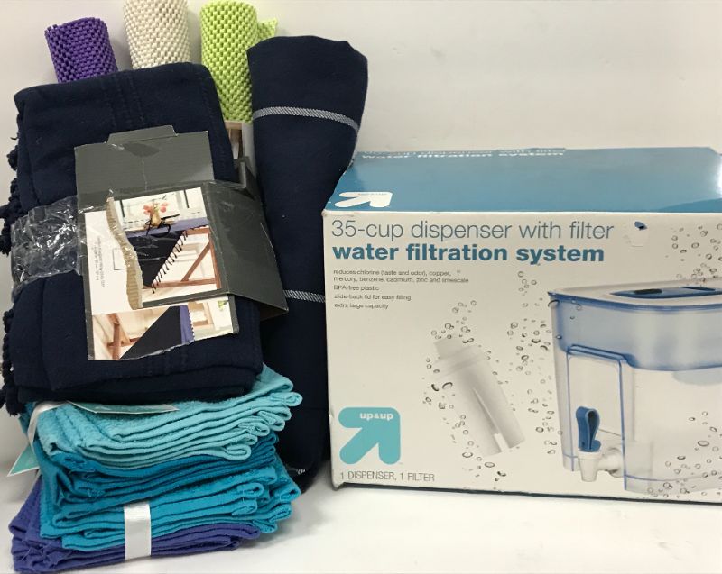 Photo 1 of UP & UP 35-CUP WATER DISPENSER WITH FILTER , KITCHEN TOWELS , TABLECLOTHS & MORE