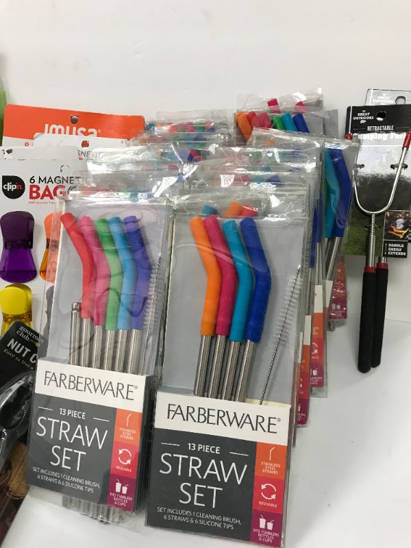 Photo 2 of KITCHEN ACCESSORIES OVER 45 PIECES  STRAWS , CLIP’N BAG CLIPS , NUTCRACKERS, CORN HOLDERS & MORE