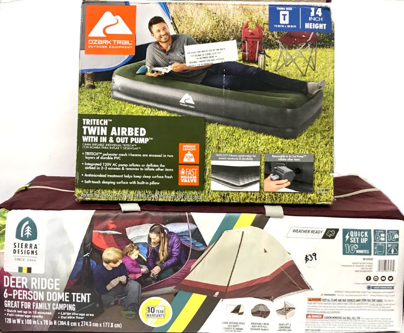 Photo 1 of NEW OUTDOOR CAMPING OZARK TRAIL TRITECH TWIN AIRBED & SIERRA DESIGNS 6 PERSONS TENT