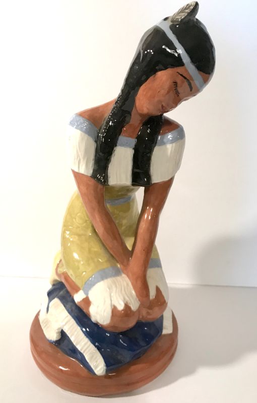 Photo 1 of VINTAGE HAND PAINTED SQUAW CERAMIC FIGURINE
H- 15”