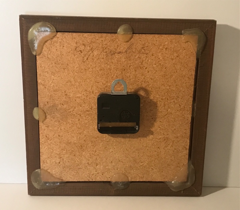 Photo 1 of ARTIST SIGNED HANDCRAFTED WOOD & TURQUOISE NATIVE AMERICAN CLOCK 
9.5 X 9.5