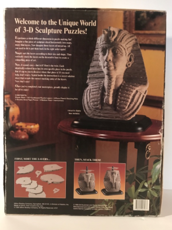 Photo 2 of NIB VINTAGE 3D SCULPTURE PUZZLE KING TUT 
STACKS 10 & 3/4” H
163 LAYERS