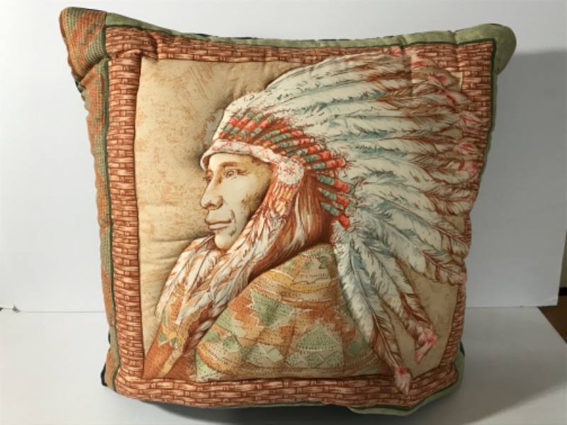 Photo 1 of NATIVE AMERICAN HAND MADE PILLOW BLANKET COMBO - “QUILLO”
CONVERTS TO A BLANKET