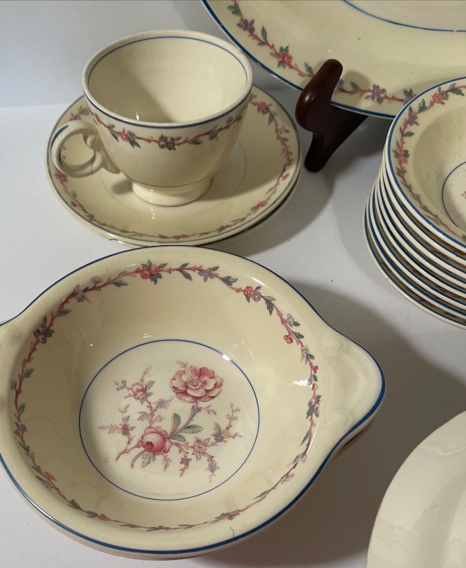 Photo 4 of ANTIQUE TAYLOR SMITH TAYLOR DISHES 
8 - CUSTARD BOWLS 
2- BOWLS 
2-SAUCERS 1-TEACUP 
1- DINNER PLATE 
2 - SERVING DISHES 
1 - CREAMER