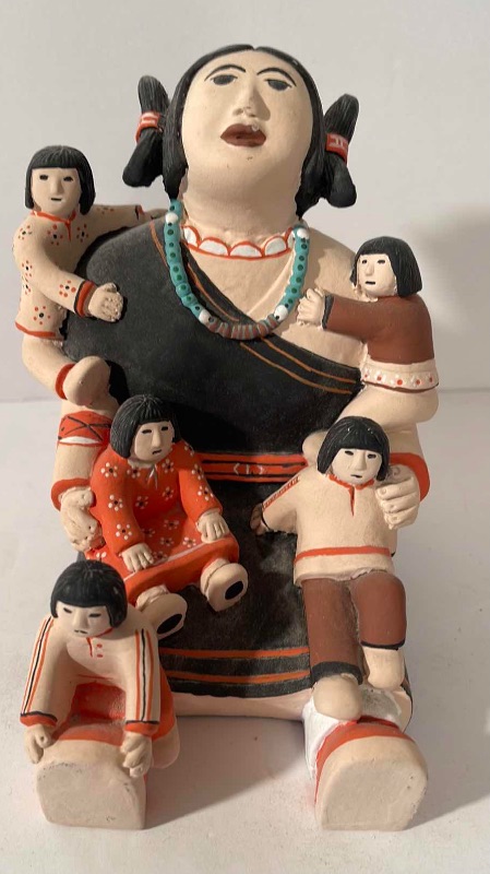 Photo 3 of VINTAGE NATIVE AMERICAN SOUTHWEST MINIATURE & 
STORYTELLER FIGURINE WITH 5 CHILDREN
