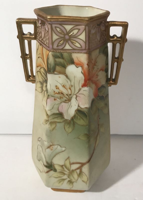 Photo 1 of ANTIQUE JAPANESE NIPPON VASE
H 8”