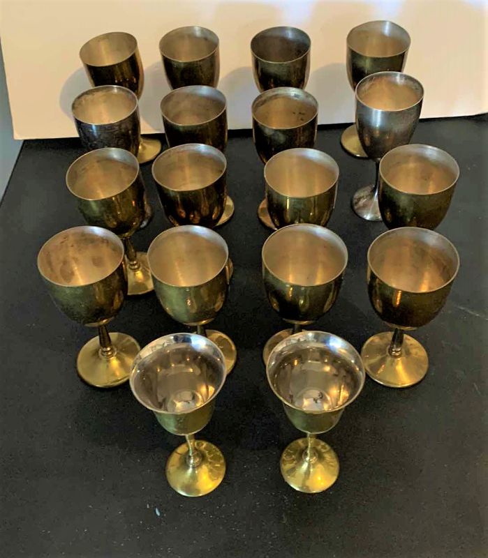 Photo 1 of 18 SILVER PLATED WINE GOBLETS