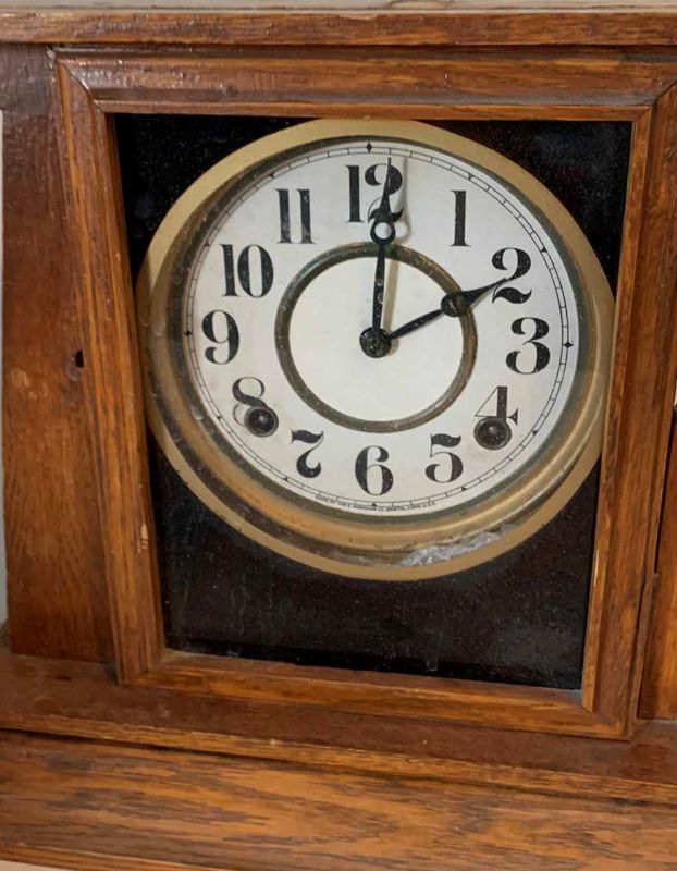 Photo 3 of VINTAGE RUSTIC WOOD CLOCK 13.5" x H12”