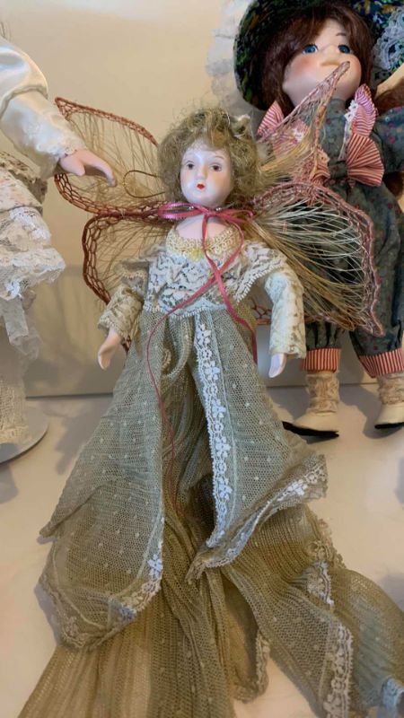 Photo 3 of SIX VINTAGE PORCELAIN DOLLS