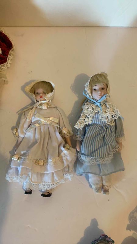 Photo 8 of TEN VINTAGE PORCELAIN DOLLS