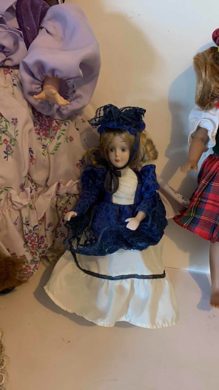 Photo 7 of TEN VINTAGE PORCELAIN DOLLS