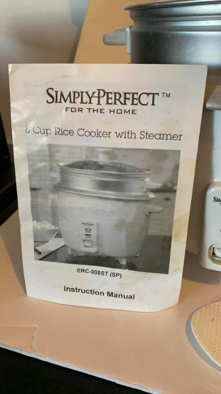 Photo 2 of SIMPLY PERFECT 8 CUP RICE COOKER W STEAMER