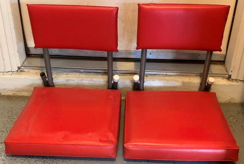 Photo 1 of TWO VINTAGE RED STADIUM SEATS