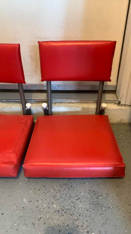 Photo 3 of TWO VINTAGE RED STADIUM SEATS