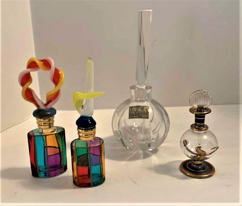 Photo 1 of 4 GLASS AND CRYSTAL PERFUME BOTTLES