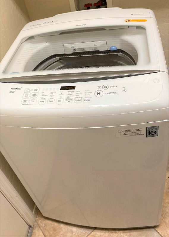Photo 1 of LG TOP LOADER WASHING MACHINE MODEL WT1501CW (MATCHING GAS DRYER AVAILABLE SEPARATELY)