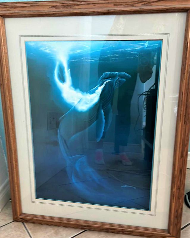 Photo 1 of ARTWORK, WOOD FRAMED LIMITED EDITION PRINTS, HAWAII 25” x 31” WHALE BY SUMMER