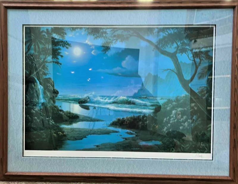 Photo 1 of ARTWORK, ARTIST SIGNED A CASAY WITH COA WOOD FRAMED LIMITED EDITION PRINTS, HAWAII 43 x 32.5